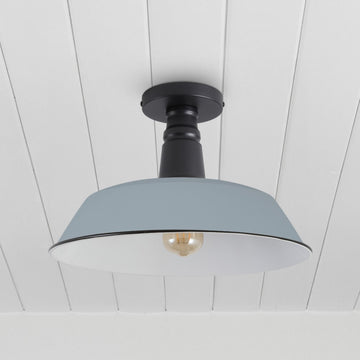 Camila 14" Classic Industrial Indoor/Outdoor Iron LED Semi Flush Mount
